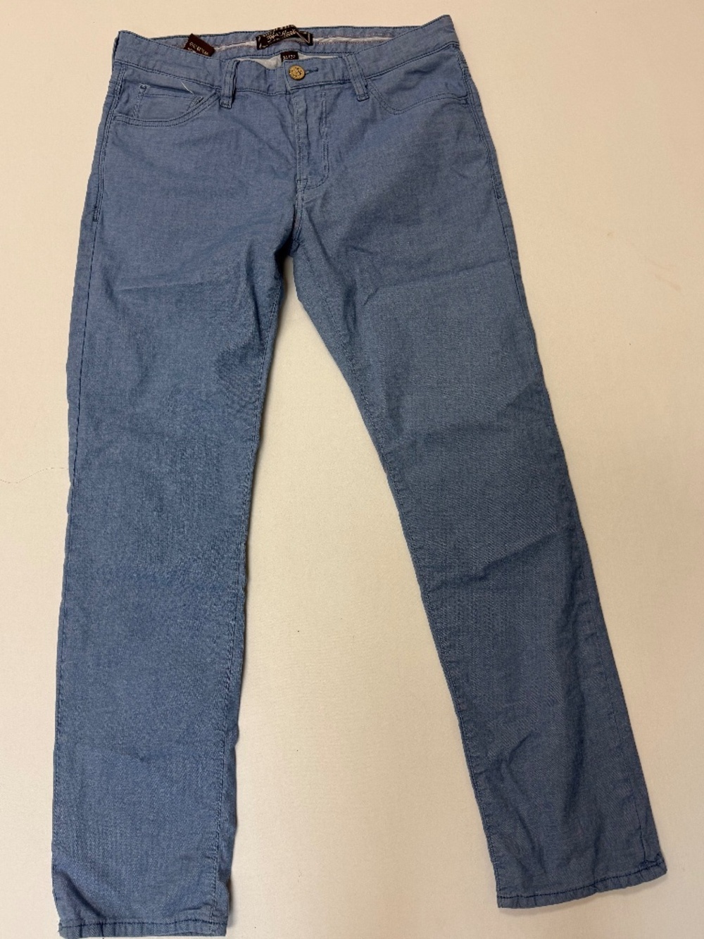 34 Heritage Men’s Blue Chambray 5-Pocket Pants Size 34x32